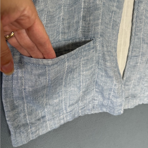 Eileen Fisher Textured Linen Blend Open Jacket M - Picture 5 of 9